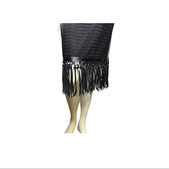 Eva Mendes Ravenna black fringe mesh dress 2 NWT - Picture 6 of 9